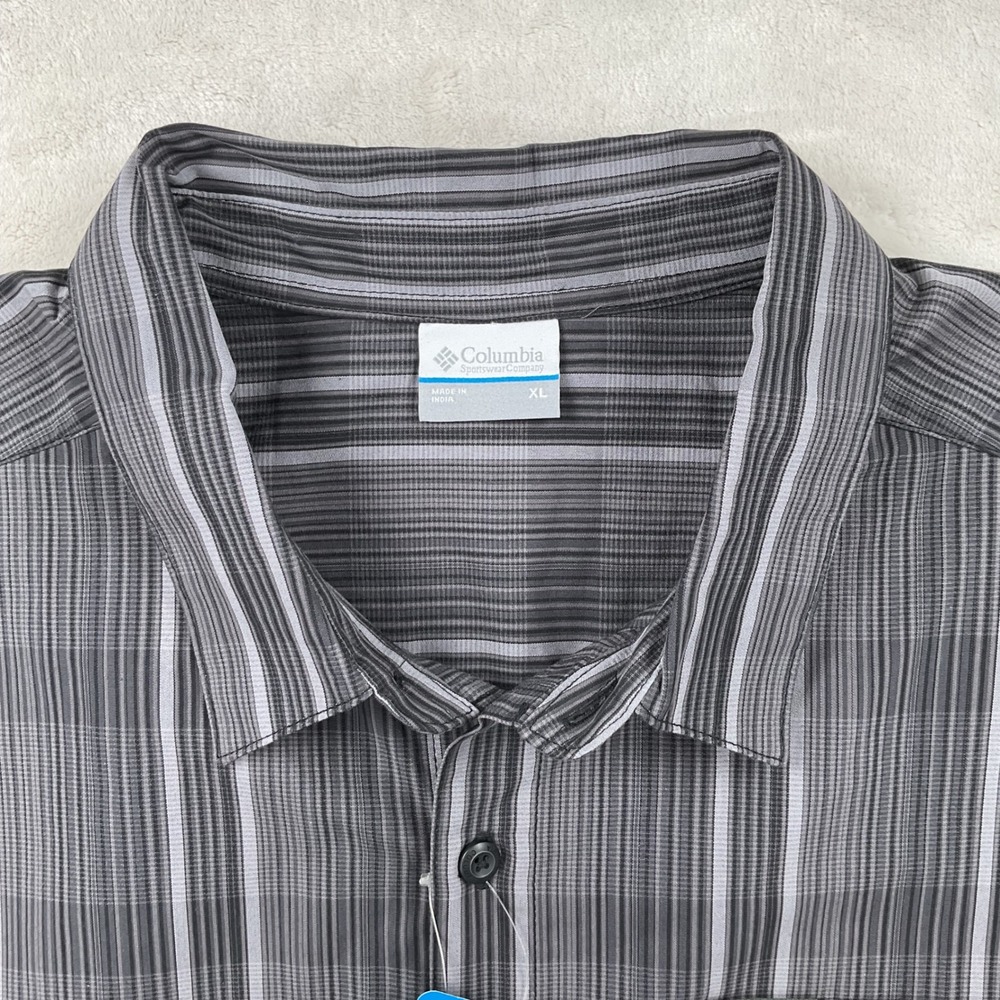 Columbia Rogers Peak Printed Long Sleeve Shirt Grey Black Striped XM5208-011 XL - Picture 2 of 10